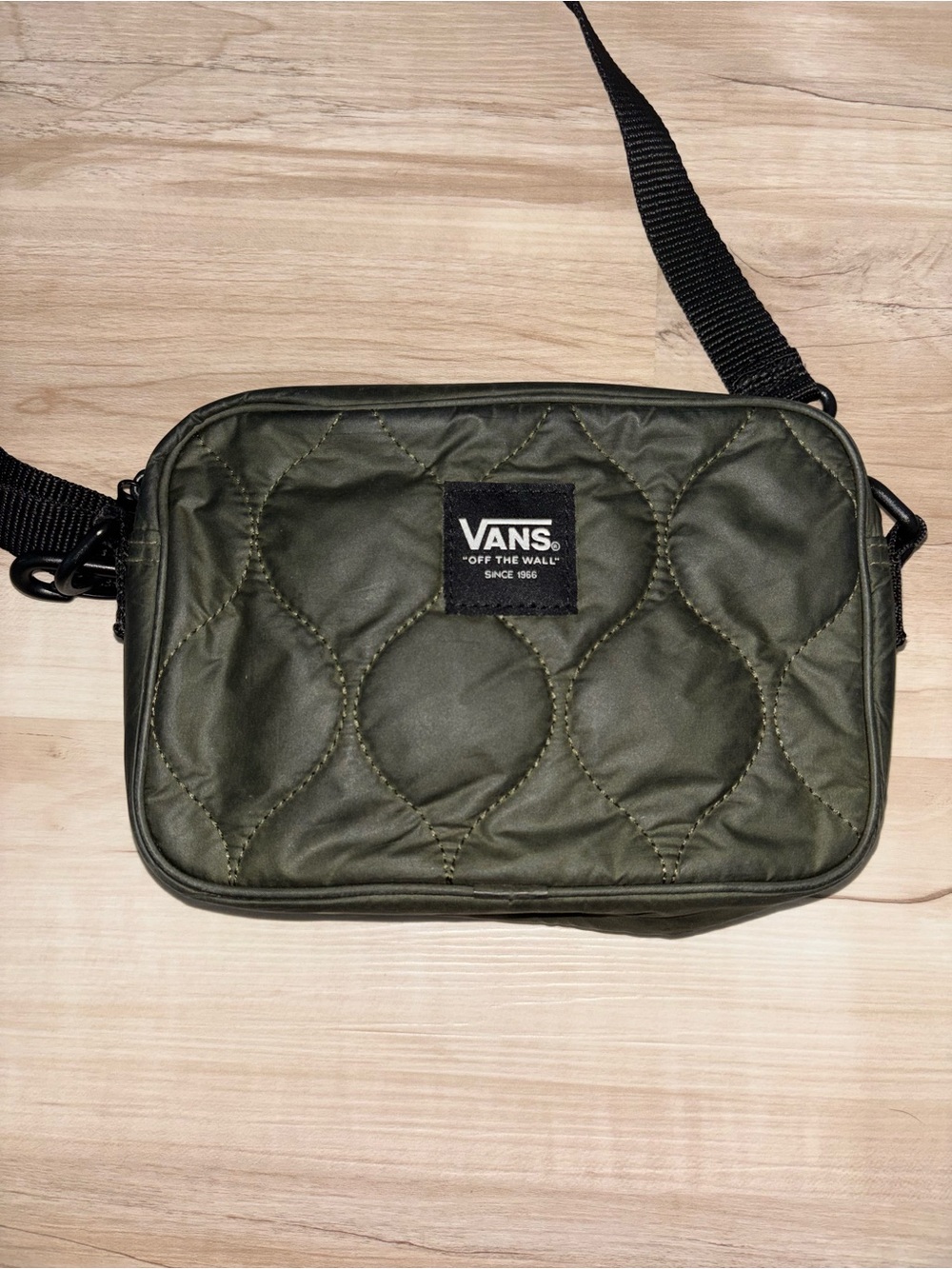 Vans Olive Quilted Belt Bag with Black Strap